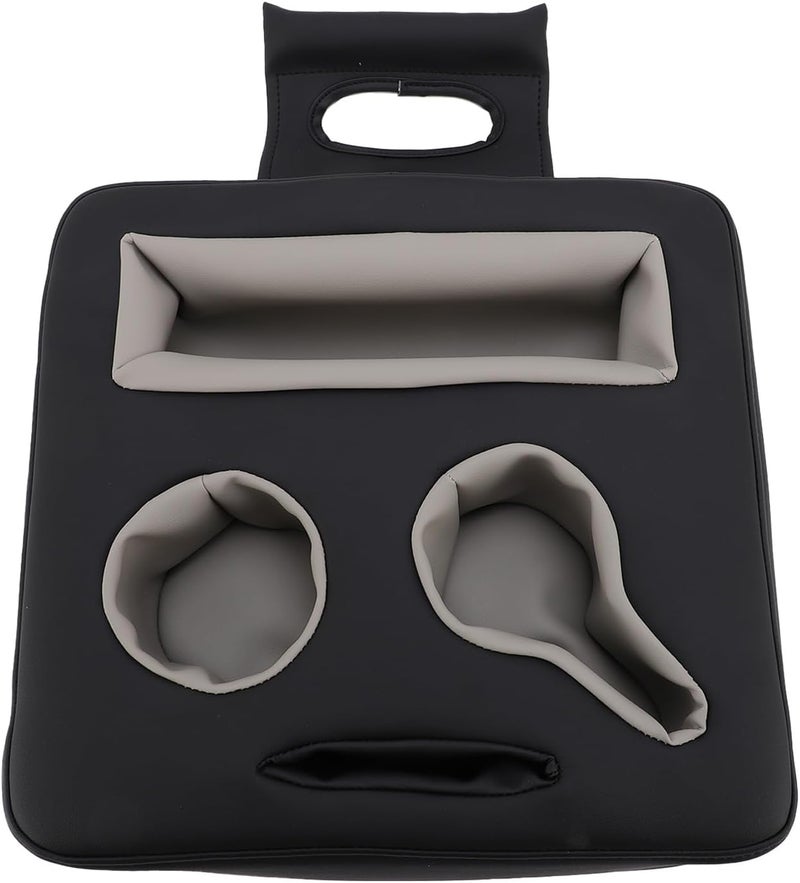 Asixxsix Car Cup Holder Dirties Proof Sweat Proof Odor PU Leather Back Seat Organizer Double Cup Holder with Multi Functional Use for Cars Trucks SUVs RVs Ships Sofas Beds - Image 5