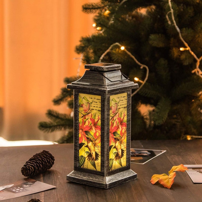 Topadorn Solar Lanterns Outdoor Vintage Hanging Lamp Lights, Waterproof Solar Lantern with Hummingbird Design for Outdoor Garden, Patio, Lawn & Pathway DÃ©cor, Solar-Powered Garden Light - Image 1
