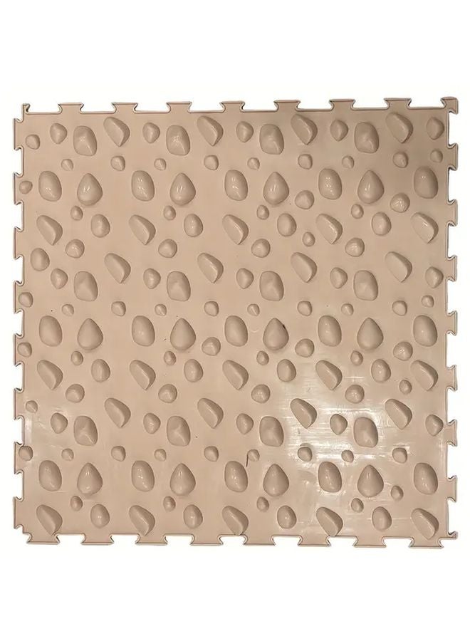 Light Pink 18.9 Inch Soft Silicone Puzzle Floor Mat Durable Non Slip Kids Yoga Playroom - Image 1