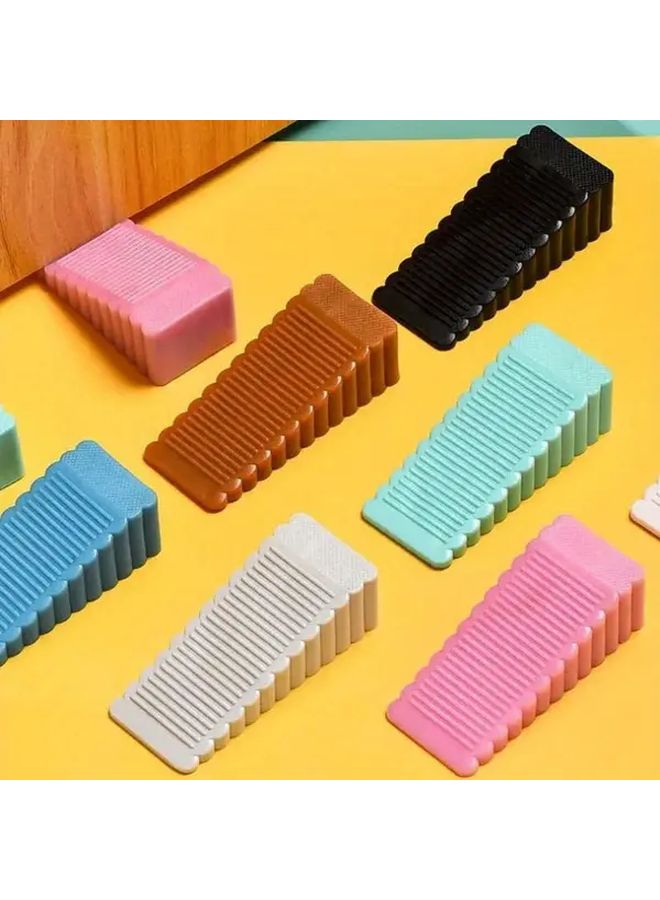 6pcs Random Color Plastic Door Stopper Wedges Anti Slip Protects Floors from Scratches - Image 4