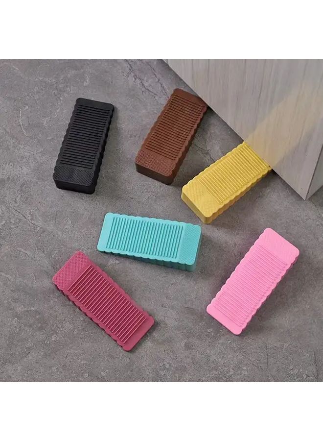 6pcs Random Color Plastic Door Stopper Wedges Anti Slip Protects Floors from Scratches - Image 3