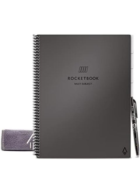 Multi-Subject Smart Reusable Notebook – 70 Lined Pages, 4 Removable Dividers, Letter Size (8.5" x 11"), Includes Pilot FriXion Pen & Microfiber Cloth – Digitally Connected & Eco-Friendly