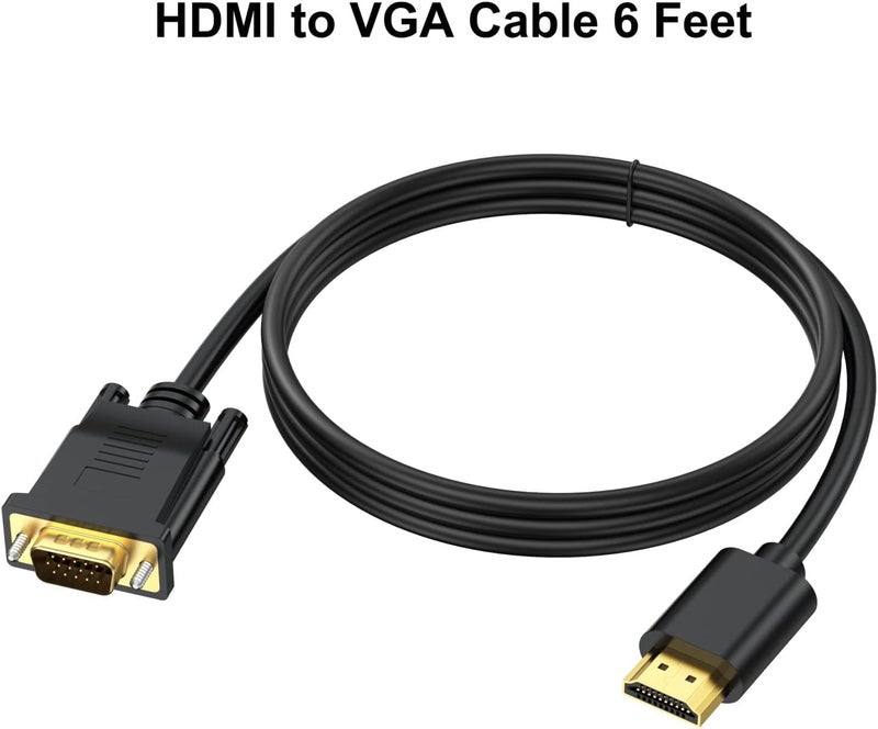 Tobo Tobo HDMI to VGA Cable 3.3 Feet, HDMI to VGA Adapter (Male to Male) 1080P HD Video Cord Compatible for Computer, Desktop, Laptop, PC, Monitor, Projector, HDTV and More (NOT Bidirectional) TD-1108H - Image 3