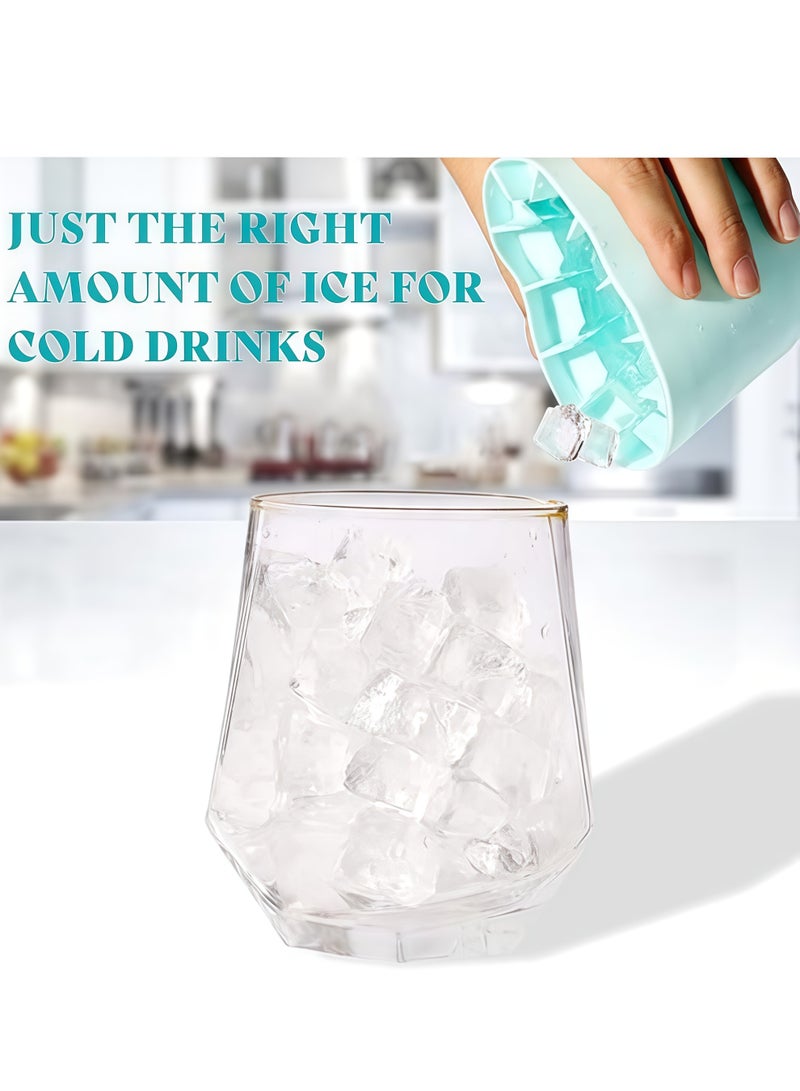 Silicone Mini Cylinder Ice Cube Mold - Make 40 Small Ice Cubes in a Bucket with Lid - Easy-Release Press-Type Ice Cup Mold - Image 5