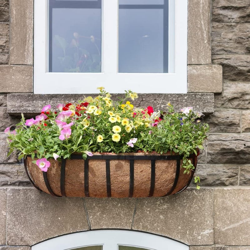 EROCK 2 Pack Trough Coco Liner Fiber Replacement for Planters, 24/30/36/48 inch Half Moon Coconut Coir Planter for Window Box/Hanging Trough Planter, Garden Flower Vegetables Pot, Fence Flower Baskets - Image 5
