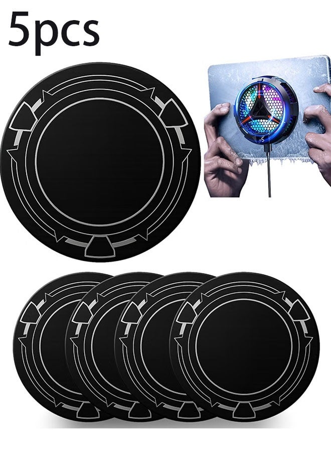 إيليلي ألواح شفط مغناطيسية لمبرد iPad، 5 قطع من وسادات فولاذية دائرية موصلة للحرارة مقاس 3.55 بوصة مع لاصق قوي، متوافقة مع مبرد iPad المغناطيسي ومروحة Steam Deck - Image 1