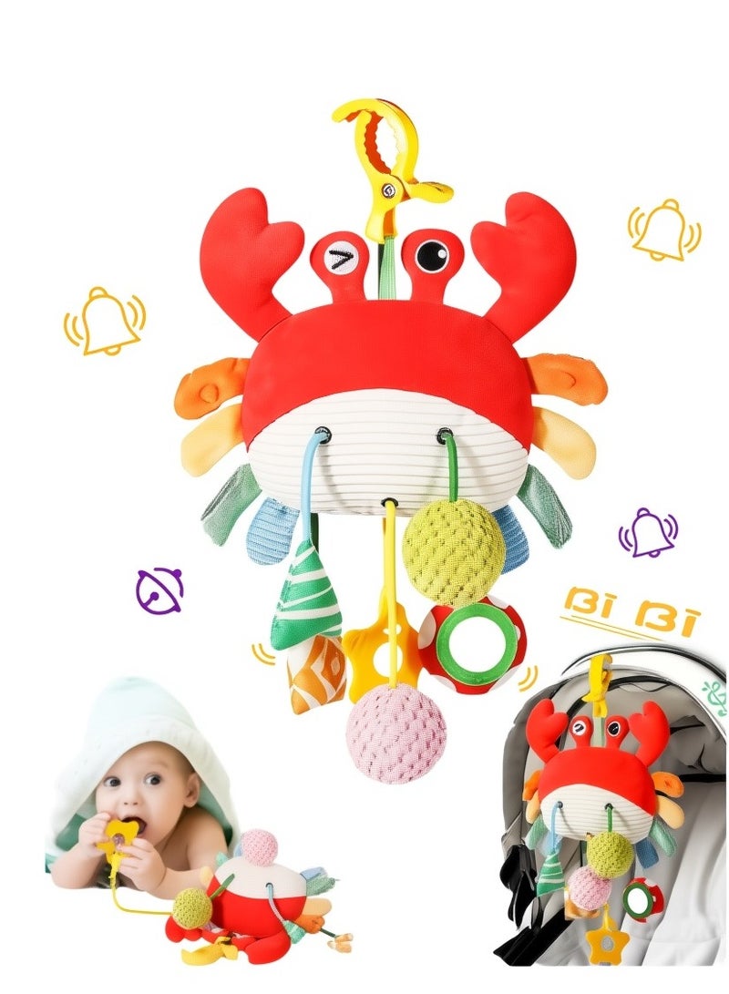 FLYHSO Baby Stroller Rattle Pendant, Car Seat Toys For Babies 0-6 Months, Crab Stroller Toy With Clamp, Best Baby Ideal Gift For Ages 0 And Up - Image 1