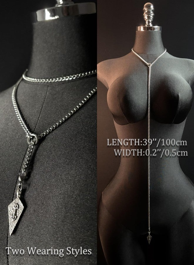 EverGlimp 18K Gold Plated Knight's Shield Slip Chain for Women, 39'', Stainless Steel, No Gemstone - Image 5