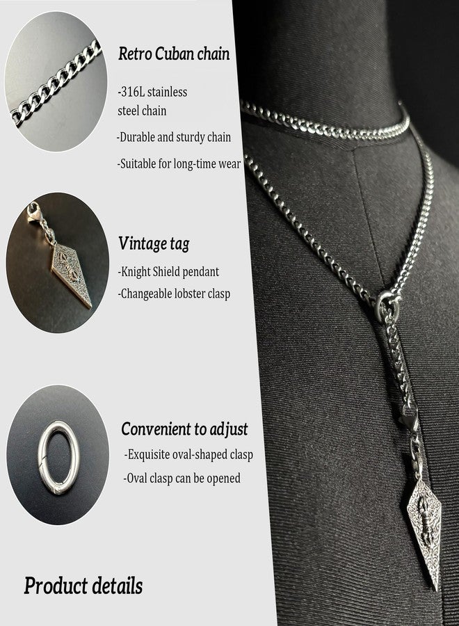 EverGlimp 18K Gold Plated Knight's Shield Slip Chain for Women, 39'', Stainless Steel, No Gemstone - Image 3