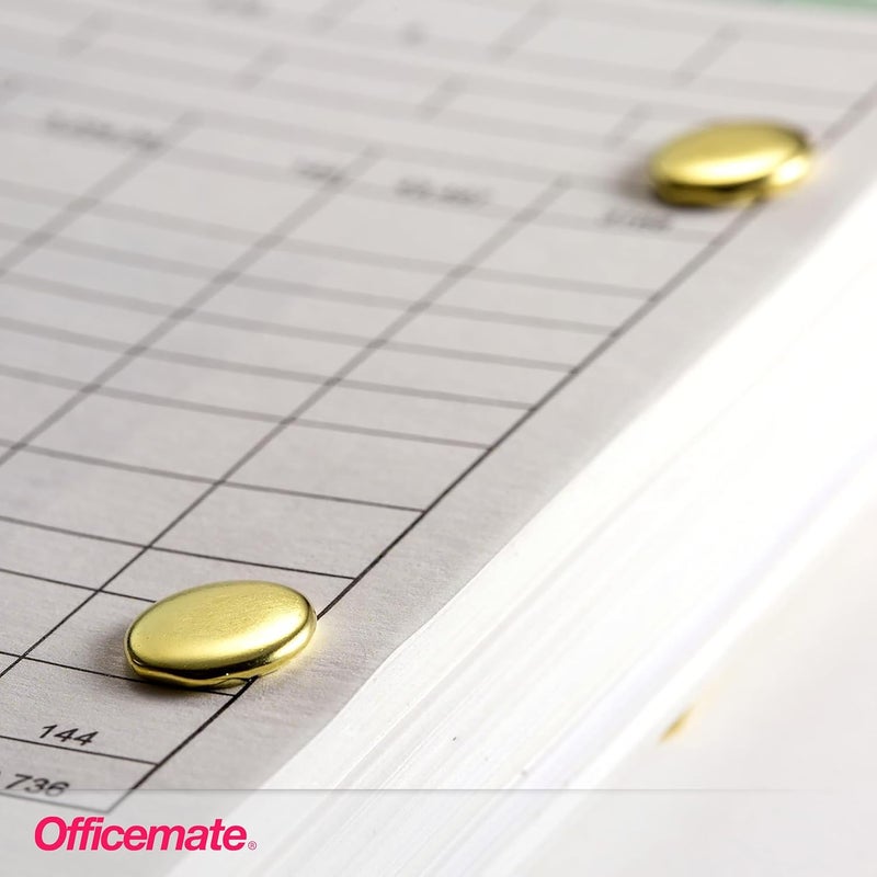 Officemate مسامير مطلية بالنحاس، بطول 1.25 بوصة، رأس 0.375 بوصة، 100 في العلبة، 10 عبوة (998150) - Image 5