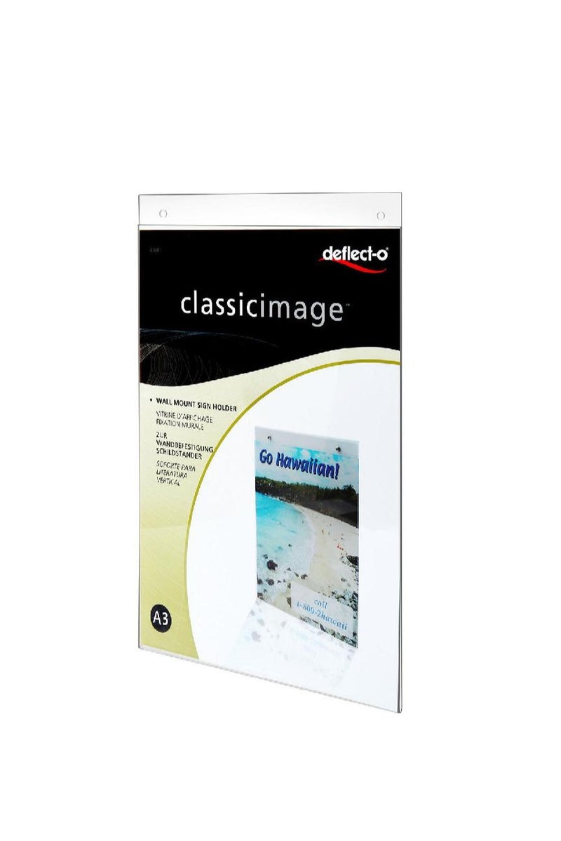 Classic Image Sign Holder A3Wall Mount Acrylic Clear