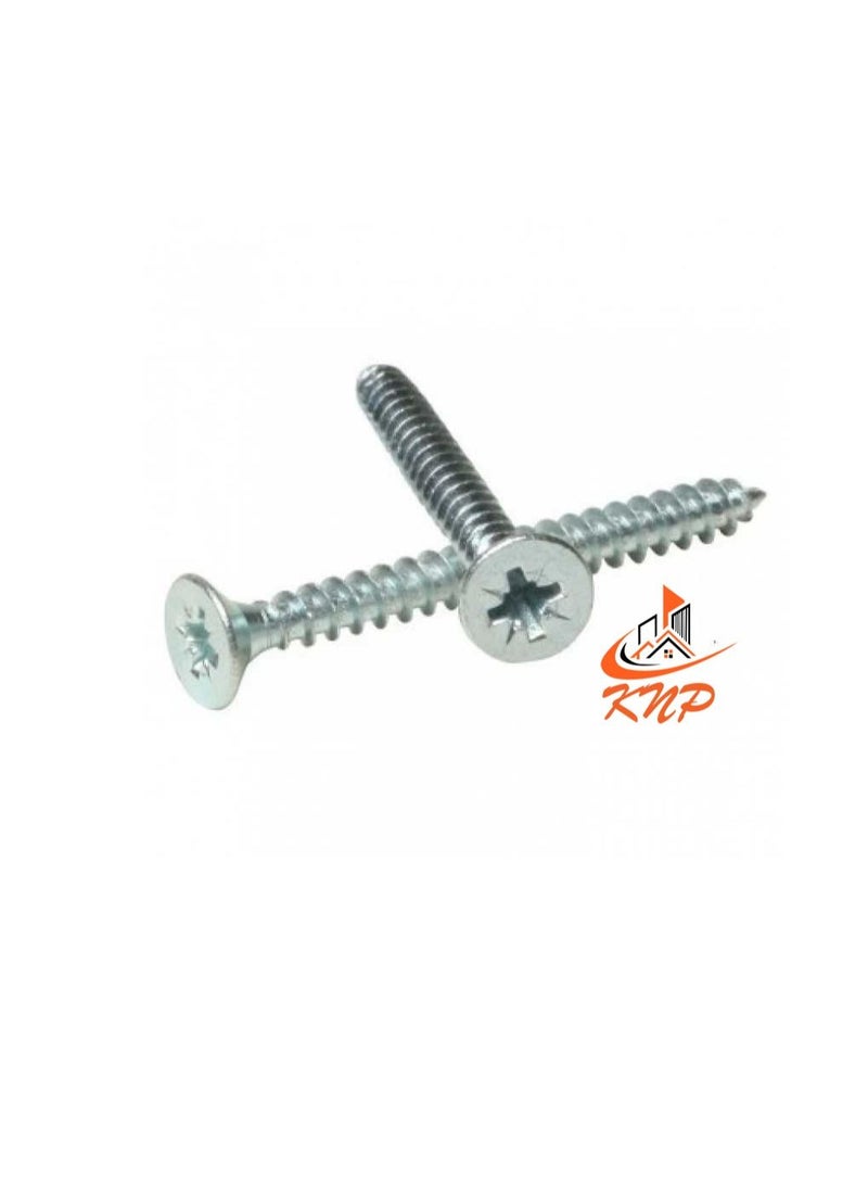 KNP - KNP Steel Countersunk Head Twin thread Screws - Pack of 200 (1 1/4" x 4g) - Image 1