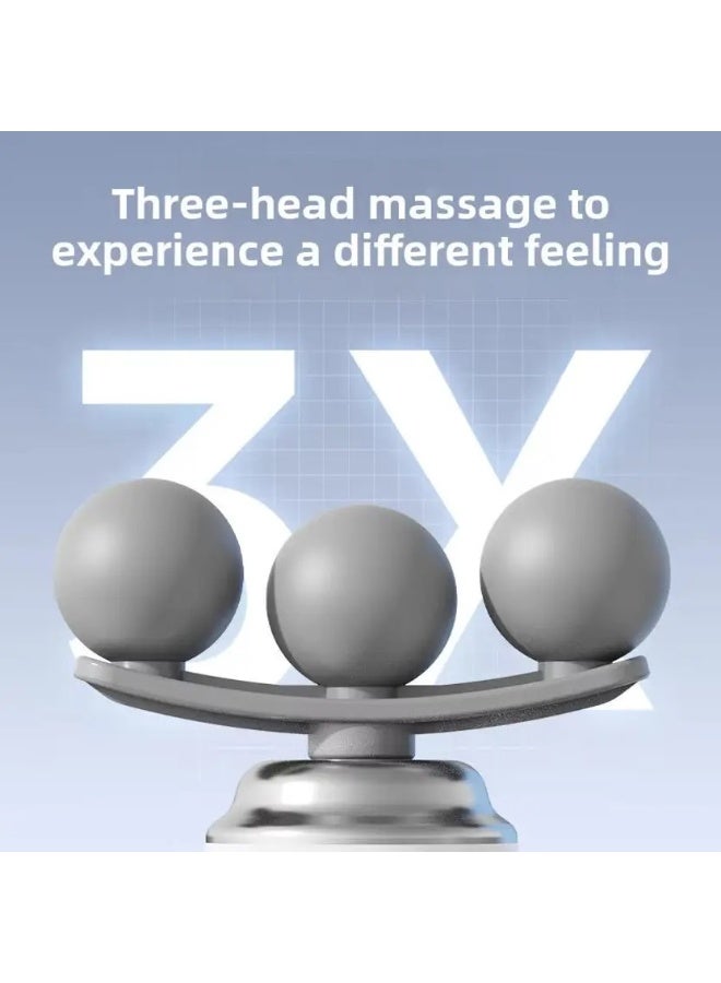 3 headed Fascia Gun Body Massager Gun Deep Pressure Relieve Massage Gun Gym Body Muscle Therapy Massage Gun Foot Neck Massage Slimming Fascia Gun Body Massage Tool - Image 2