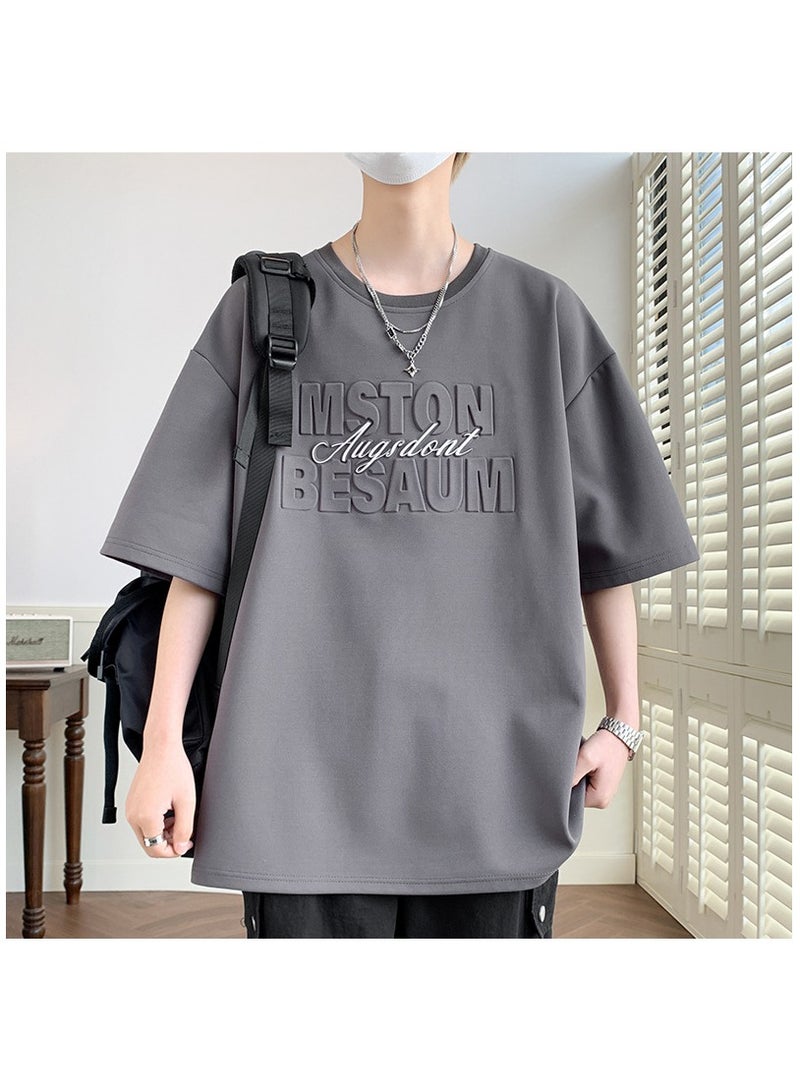 Summer Fashion Large Men's Steel Printed Short Sleeved T-shirt  - Image 1