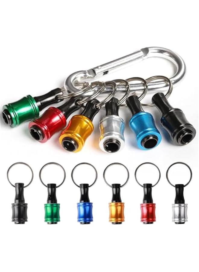 MOXO Portable 14 Hex Shank Screwdriver Bit Holder with Aluminum Alloy Quickchange Extension Bar Lightweight Keychain Drill Adapter Set for Versatile atibility Includes 6  and Sier Carabiner - Image 1
