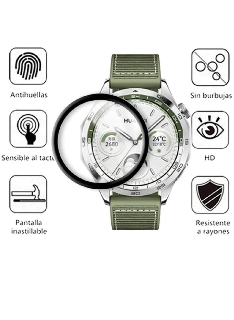 ZOOMEE - Protective HD Clarity Anti-Scratch Bubble-Free Dust-Free Premium Tempered Glass Screen Protector For Huawei Watch GT 4 46mm - Image 1