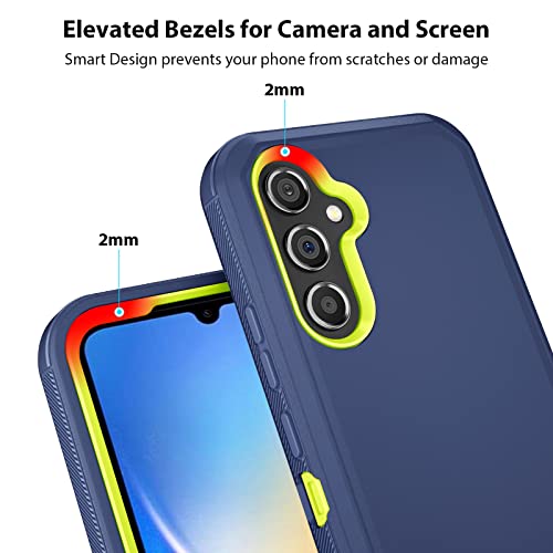Jiunai for Samsung Galaxy A34 Case Heavy Duty Rugged Shockproof Dual Layer Port Protection Hybrid Tough Phone Cover for Samsung Galaxy A34 5G 2023 Men Women Teen Blue - Image 4