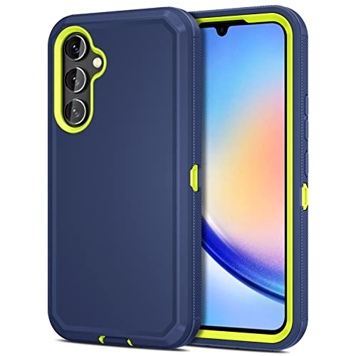 Jiunai for Samsung Galaxy A34 Case Heavy Duty Rugged Shockproof Dual Layer Port Protection Hybrid Tough Phone Cover for Samsung Galaxy A34 5G 2023 Men Women Teen Blue - Image 1