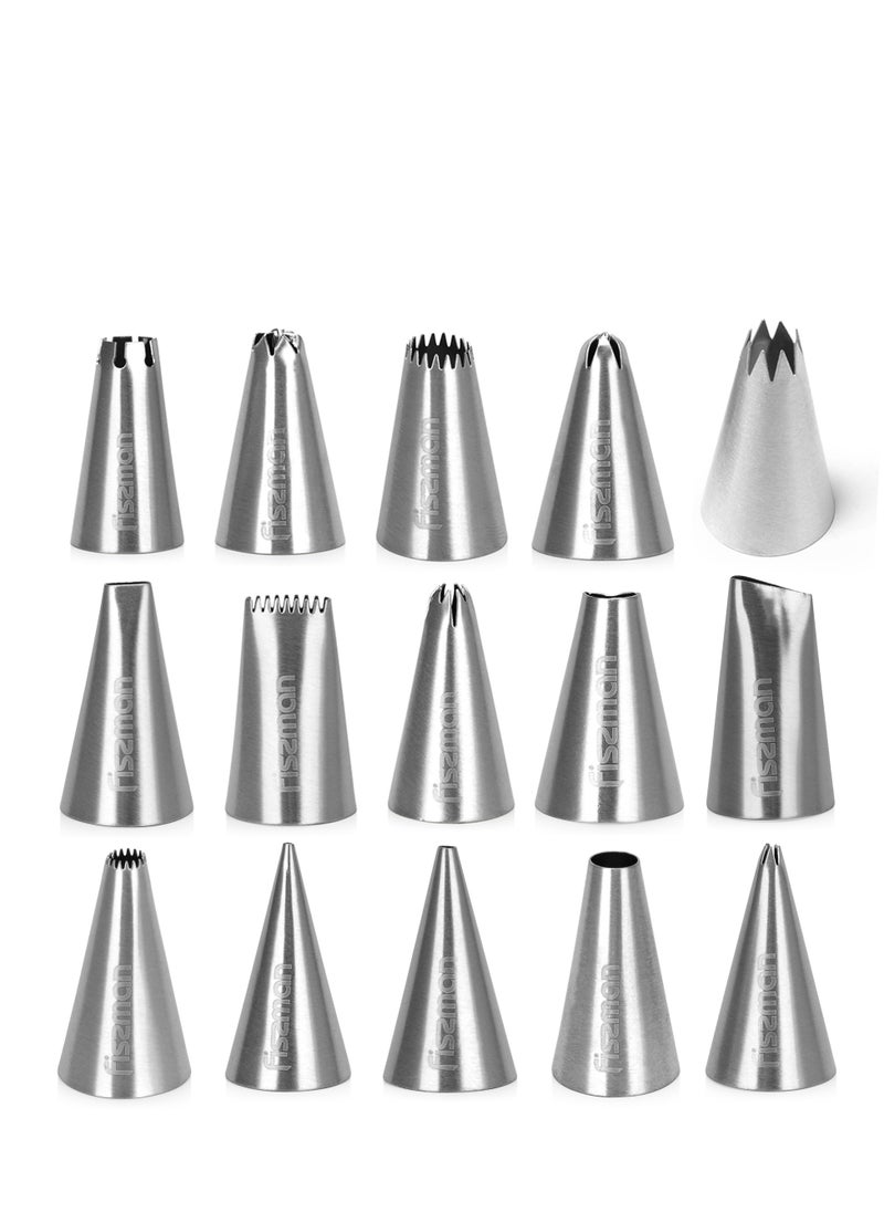 Fissman 15 Piece Russian Nozzle Pipping Tip Set Flower Tips Set 4  - Image 2