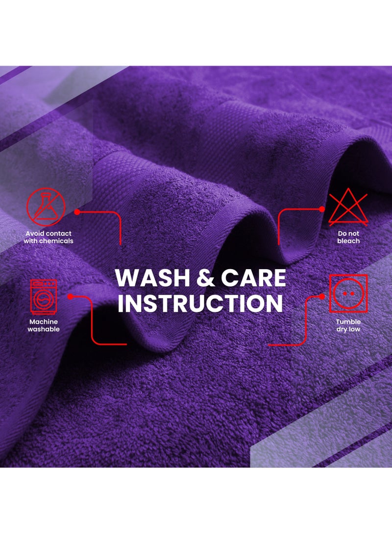 Premium Purple Bath Towels Set - [Pack of 8] 100% Cotton Highly Absorbent 2 Bath Towels, 2 Hand Towels and 4 Washcloths - Luxury Hotel & Spa Quality Bath Towels for Bathroom by Infinitee Xclusives