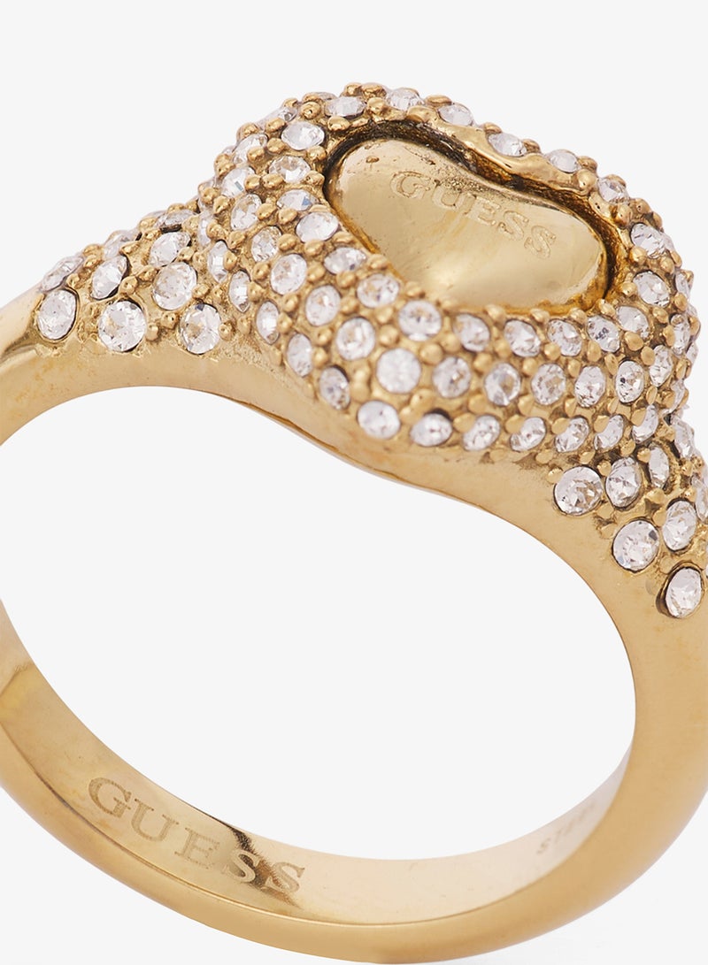 جس خاتم بتصميم قلب مرصع بالزركون مقاس  ملم - Image 4