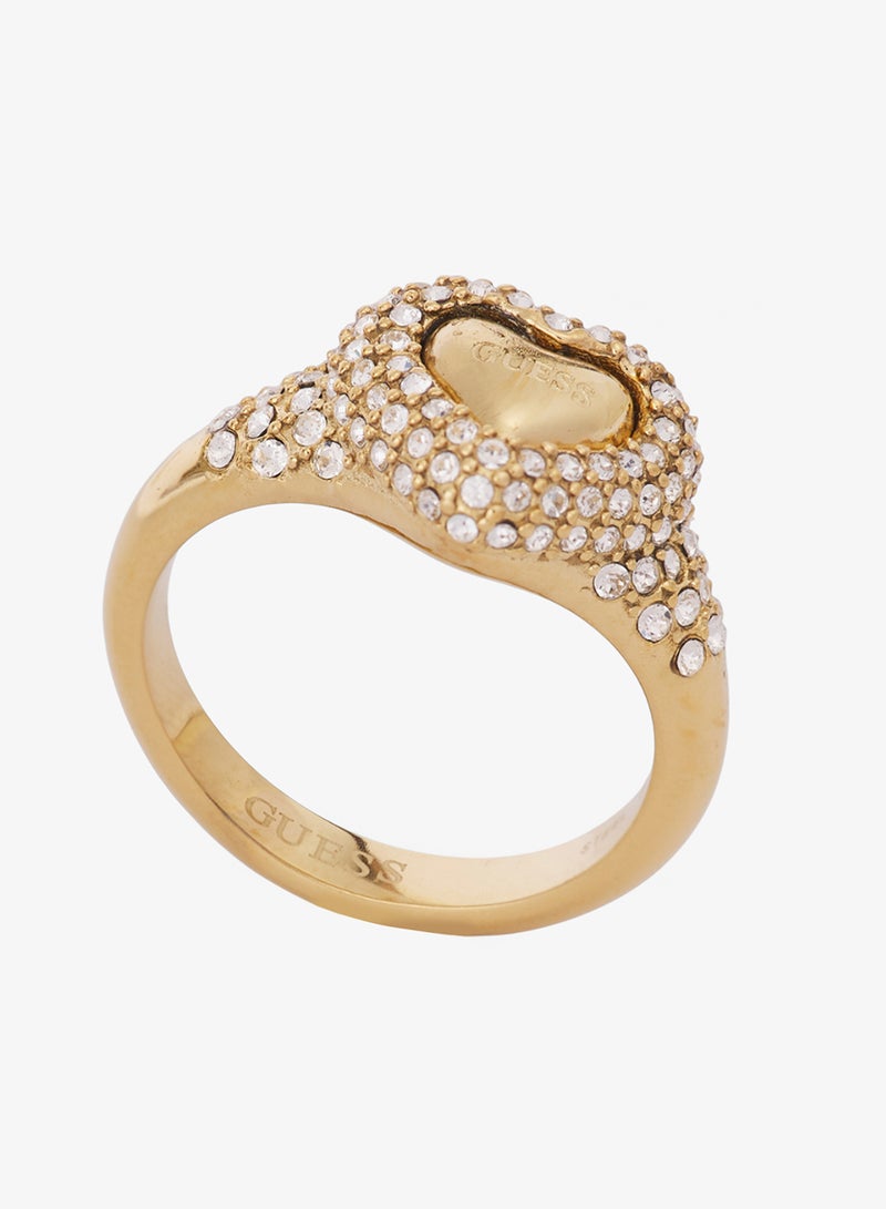 جس خاتم بتصميم قلب مرصع بالزركون مقاس  ملم - Image 2