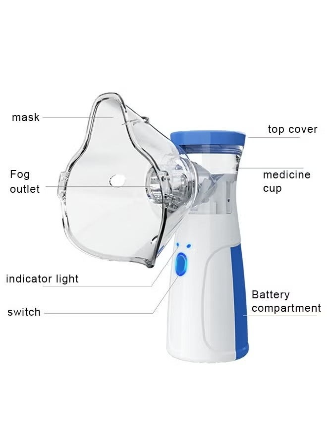 Portable Nebulizer Machine,Mini Vaporizers,USB Rechargeable Handheld Mesh Inhaler,Two Ways To Use For Adults And Children With Breathing Problems, For Home Office Outdoor