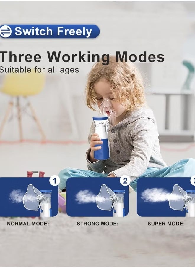 Portable Nebulizer Machine,Mini Vaporizers,USB Rechargeable Handheld Mesh Inhaler,Two Ways To Use For Adults And Children With Breathing Problems, For Home Office Outdoor