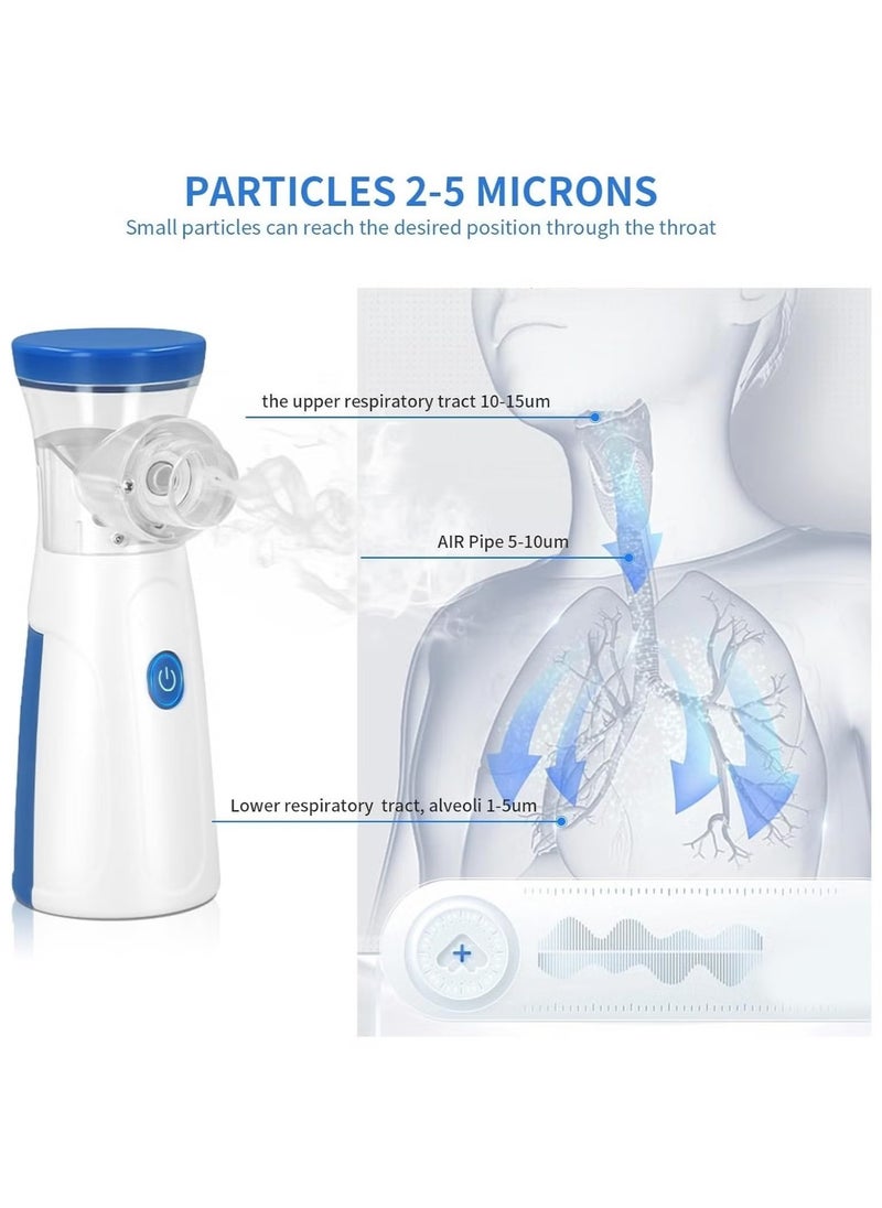 Portable Nebulizer Machine,Mini Vaporizers,USB Rechargeable Handheld Mesh Inhaler,Two Ways To Use For Adults And Children With Breathing Problems, For Home Office Outdoor
