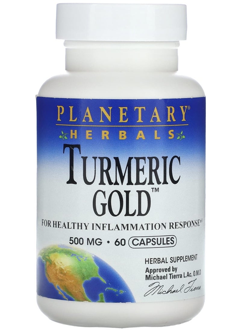 PLANETARY HERBALS Turmeric Gold, 500 mg, 60 Capsules 