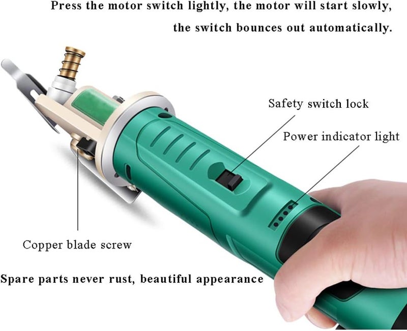 cheekyglo Electric Rotary Cutter Cordless Electric Scissor Rechargeable Fabric Shear for Cloth/Paper/Carpet/Leather Cutting Thickness ≤2.5cm (1 Battery)1 Battery - Image 3