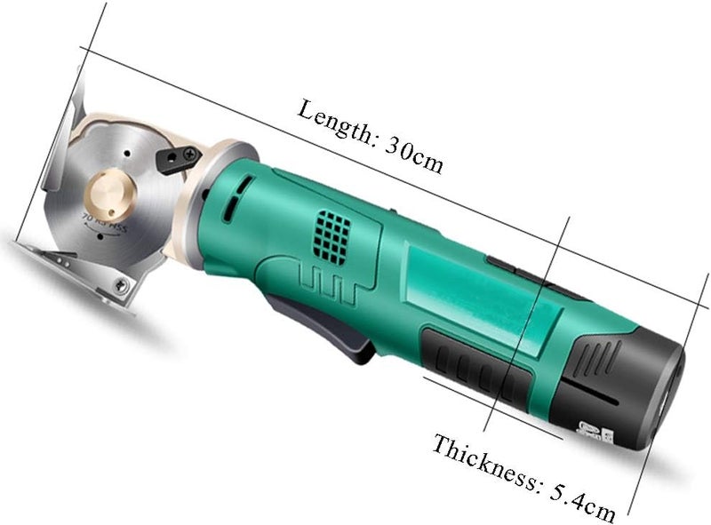 cheekyglo Electric Rotary Cutter Cordless Electric Scissor Rechargeable Fabric Shear for Cloth/Paper/Carpet/Leather Cutting Thickness ≤2.5cm (1 Battery)1 Battery - Image 2