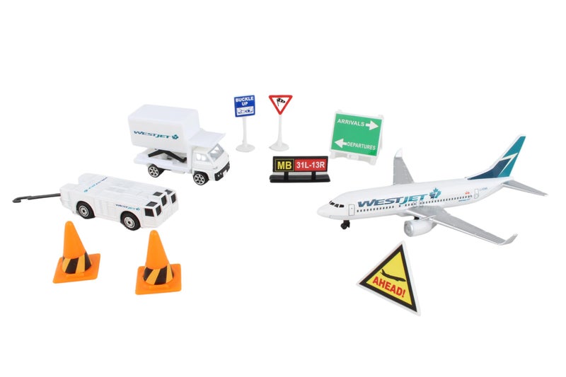 Daron WestJet Airlines Airport Playset with Die-Cast Metal Model Airplane with Plastic Parts, Cars and Transportation Toys for Kids Ages 3+ - Image 2