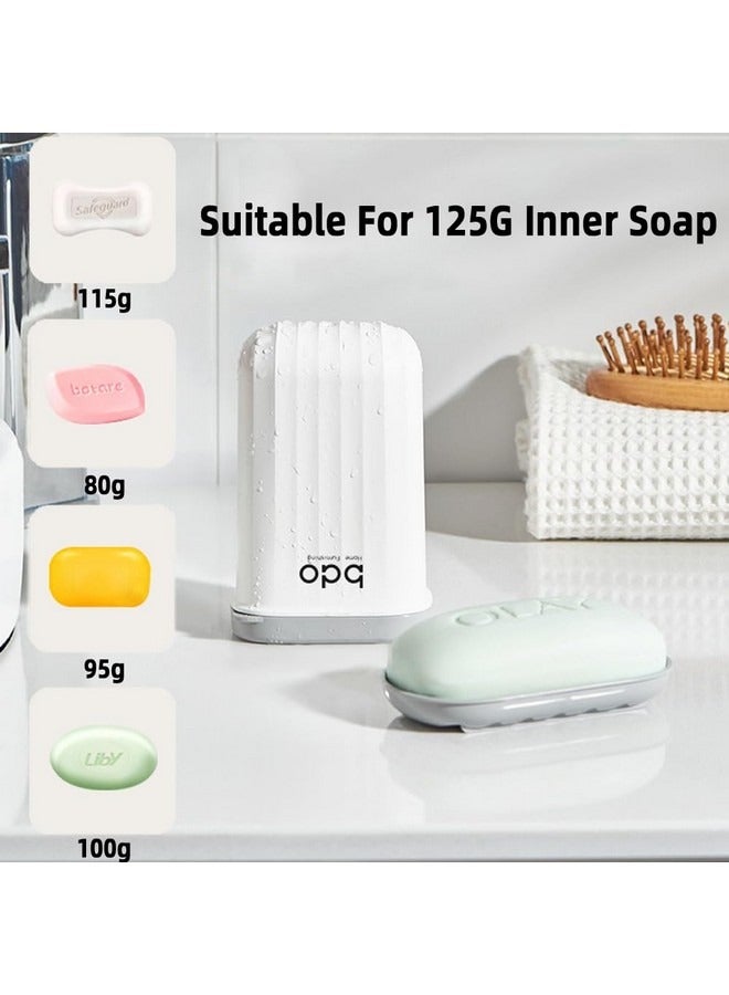 bdo Travel Soap Case Soap Box Waterproof and Leakproof, Strong Sealing Soap case with Lid Including Convenient Handle for Travel, Bathroom, Camp, Outdoor(White) - Image 2