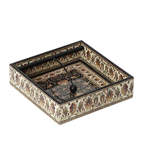 DULI Handmade Decorative Tissue Holder for Table in MDF (19x19cm) - Paper Napkin Holders for Dining Table Napkins Stand Fancy Tissue Paper Holder for Office Desk (Jamawaar) - Image 2