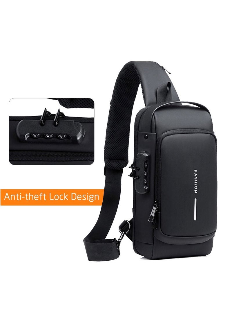 FASHION Anti Theft Sling Bag Crossbody Backpack Shoulder Casual Chest Bags with USB Charging Port - Image 4