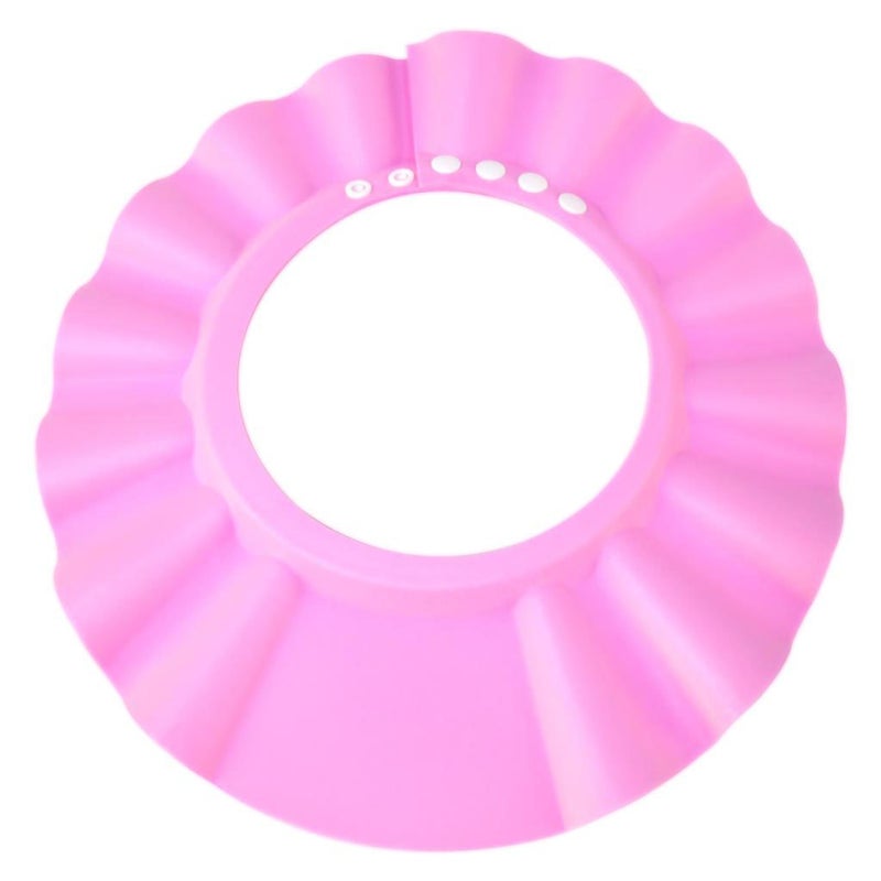 HOOYEE Safe Shampoo Shower Bathing Protection Bath Cap Soft Adjustable Visor Hat for Toddler Baby Kids Children pink