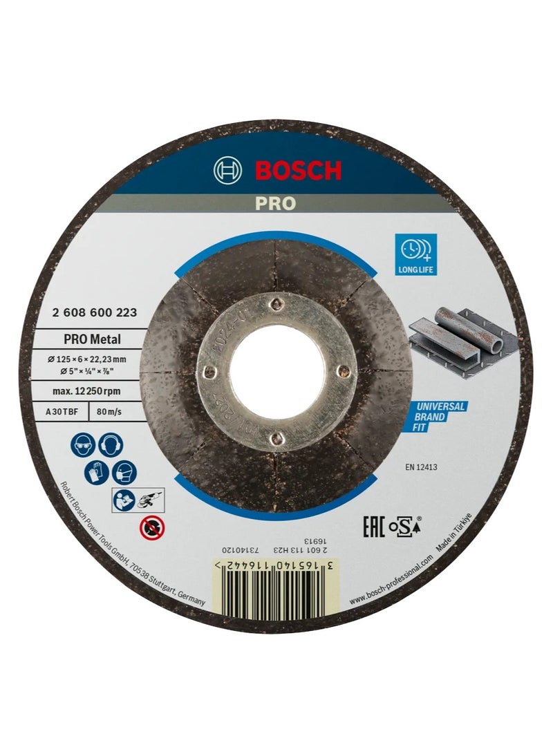 Bosch Grinding Wheel 5" × 6mm – Metal Cutting & Grinding | Model 2608600223 - Image 1