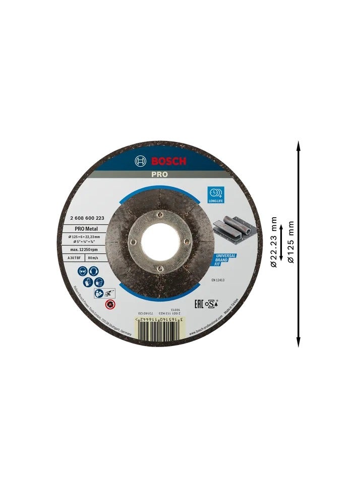 Bosch Grinding Wheel 5" × 6mm – Metal Cutting & Grinding | Model 2608600223 - Image 2