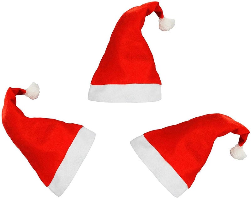 Niku Santa Christmas Cap Hat for Adult & Kids | Family Pack of 3 | Comfortable Soft | Christmas Decorations Items - Image 4