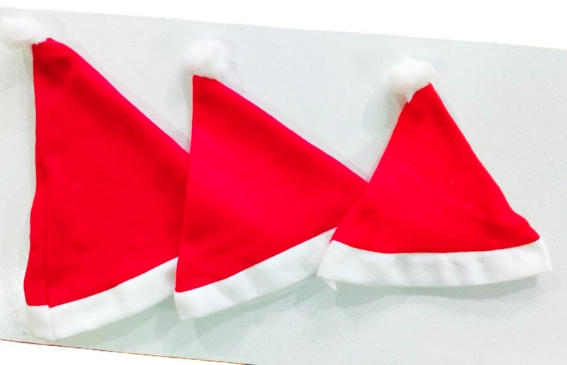 Niku Santa Christmas Cap Hat for Adult & Kids | Family Pack of 3 | Comfortable Soft | Christmas Decorations Items - Image 2