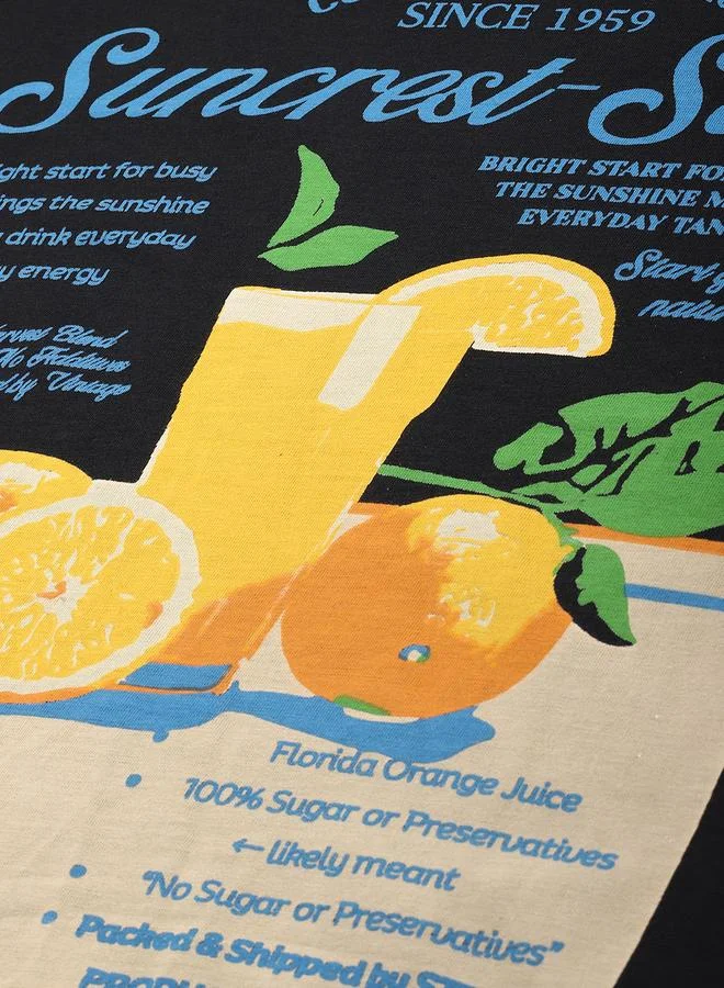 ديلينجر تيشيرت واسع بياقة دائرية