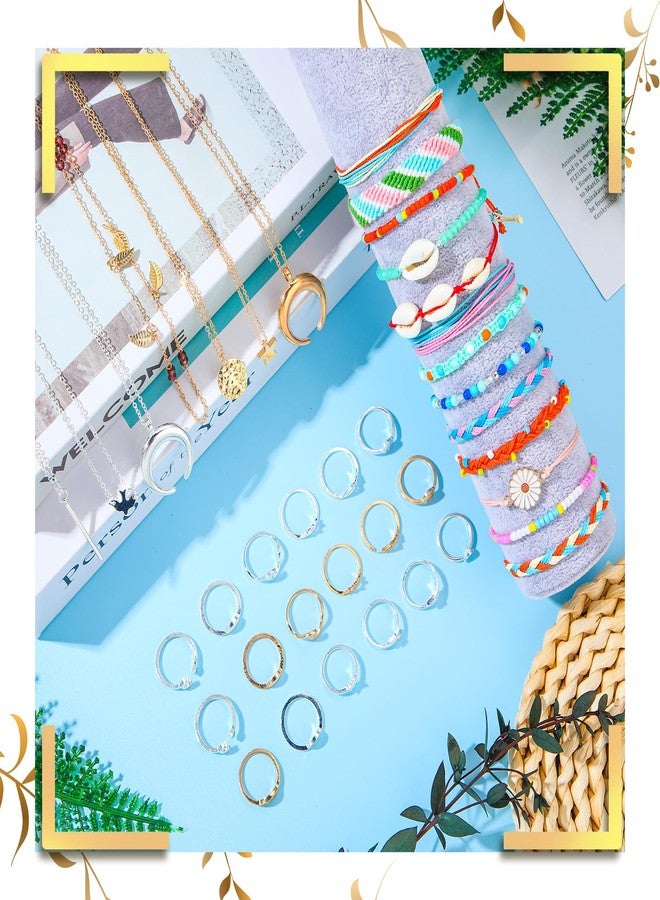 Batiyeer سوار صداقة بتيير 60 قطعة لموجة عيد الميلاد مع قلادة تشوكر متعددة الطبقات وسلسلة قابلة للتعديل وأساور وكعوب وخواتم أصابع للنساء هدايا عيد الميلاد (رقيق) - Image 5
