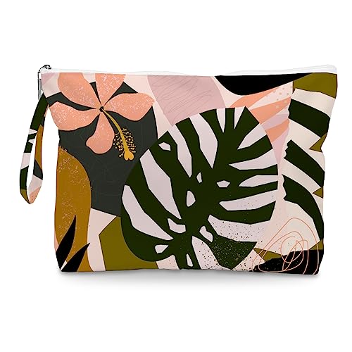 Fokongna Palm leaves Wet Bag Travel Wet Dry Bag Beach Bag Diaper Bag Wet Bag For Swimsuit Travel Makeup Bag Toiletry Bag Waterproof Large Capacity for Women Girls Mom Sister Friends Travel Gifts - Image 1