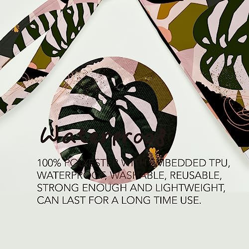 Fokongna Palm leaves Wet Bag Travel Wet Dry Bag Beach Bag Diaper Bag Wet Bag For Swimsuit Travel Makeup Bag Toiletry Bag Waterproof Large Capacity for Women Girls Mom Sister Friends Travel Gifts - Image 5