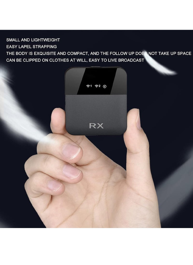 Mi techo Mi techo 2.4G Wireless Lavalier Microphone System 1 for 2 Live Noise Cancelling Clip On Mic for Mobile Phone Live Outdoor Interview Conference Recording  - Image 4