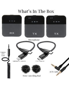 Mi techo Mi techo 2.4G Wireless Lavalier Microphone System 1 for 2 Live Noise Cancelling Clip On Mic for Mobile Phone Live Outdoor Interview Conference Recording  - Image 5