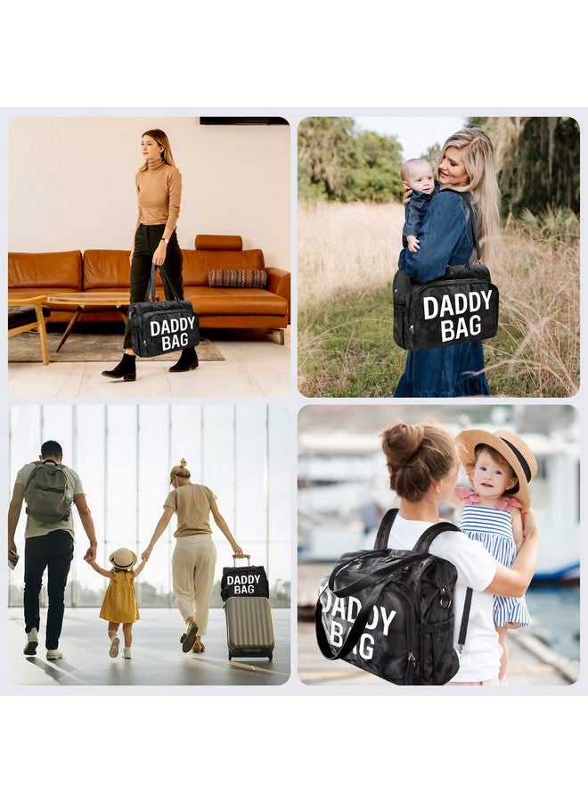 Pripher 4 in 1 Convertible Daddy Bag Backpack, Camo Black Diaper Backpack for Dad and Mom, Father's Bag for Hospital with DADDY BAG Imprint, Baby Care Diaper Backpack & Tote with 14 Pockets - Image 1