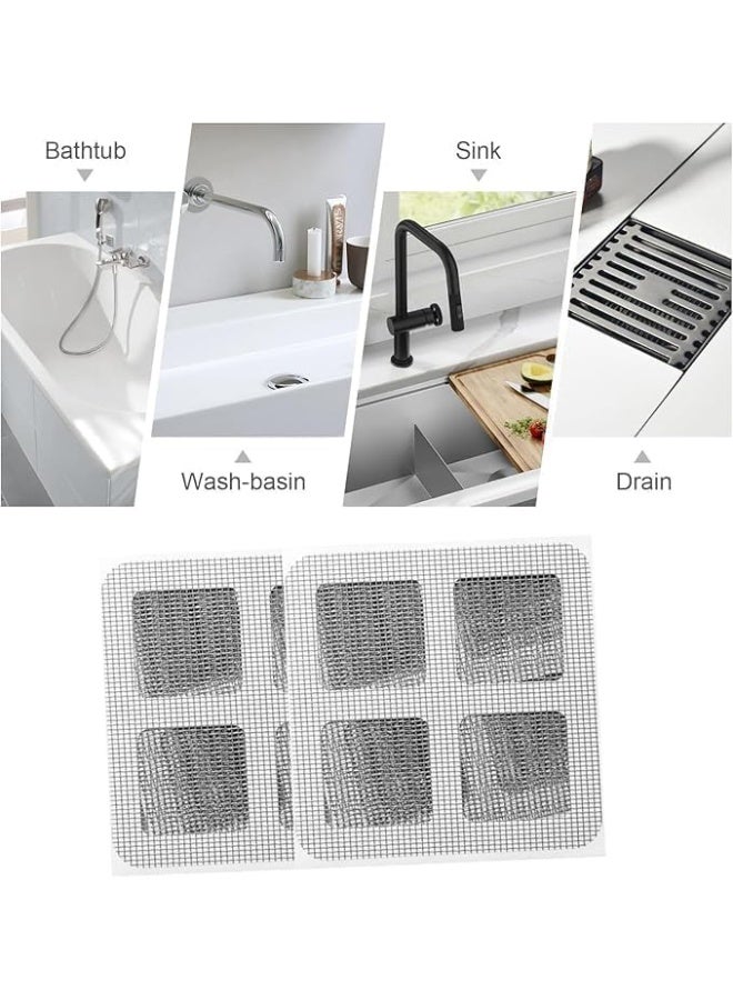 Anmi 50 Pcs Disposable Drain Covers , 10x10cm Hair Catcher Stickers & Mesh Sheets | for Shower, Bath, Sink, Laundry Drain Protection | Square Hair Strainer - Image 2
