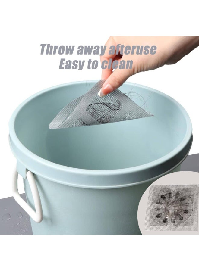 Anmi 50 Pcs Disposable Drain Covers , 10x10cm Hair Catcher Stickers & Mesh Sheets | for Shower, Bath, Sink, Laundry Drain Protection | Square Hair Strainer - Image 5